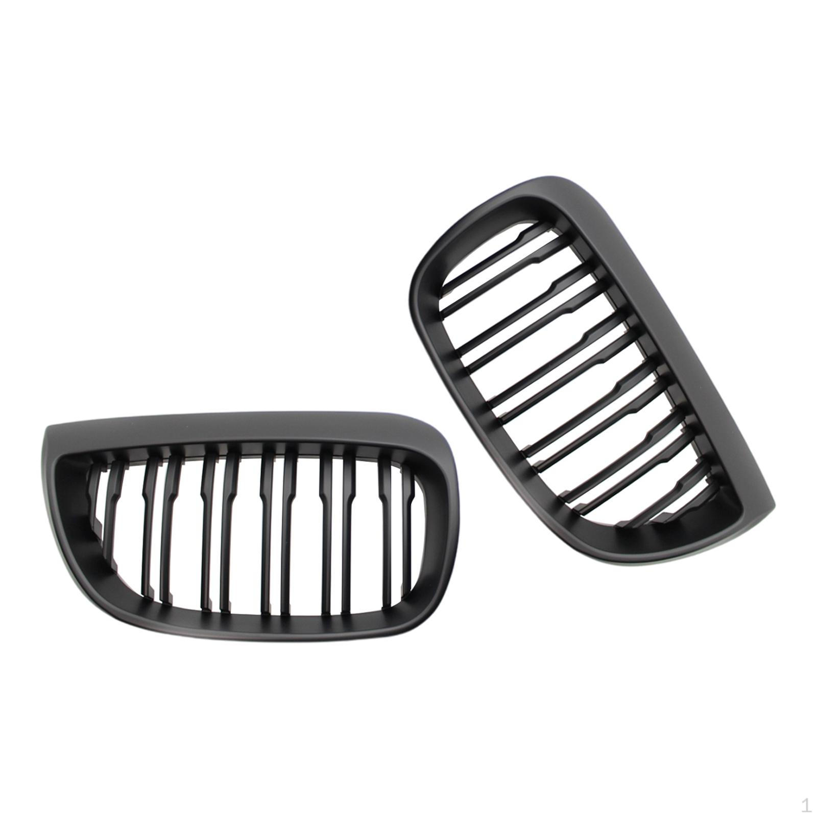 

1 Pair Front Kidney Grille Mesh Grill Fit for of series E81 2004-07 51137127227 51137077129 Matte Black