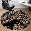 1pc Leopard Palm Office Round Area Rug, Indoor Mat Suitable ForOffice, Under Office Chairs Bedroom Living Room Home Decor, Room Decot112