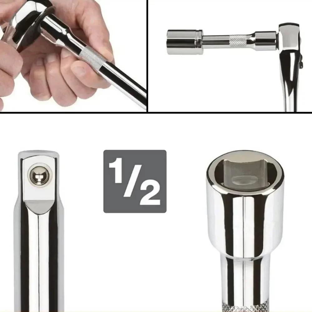 1/4" 3/8" 1/2" Drive Extension Set Socket Ratchet Wrench Extension Bar,50/100/150/250mm Ratchet Wrench Socket Extender Hand Tool