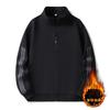 2026 Winter Mens Hooded Sweatshirt Trendy Color Block Loose Casual Sports Outerwear