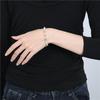 Arvaleff Green Crystal & Freshwater Pearl Flower Bracelet for Women