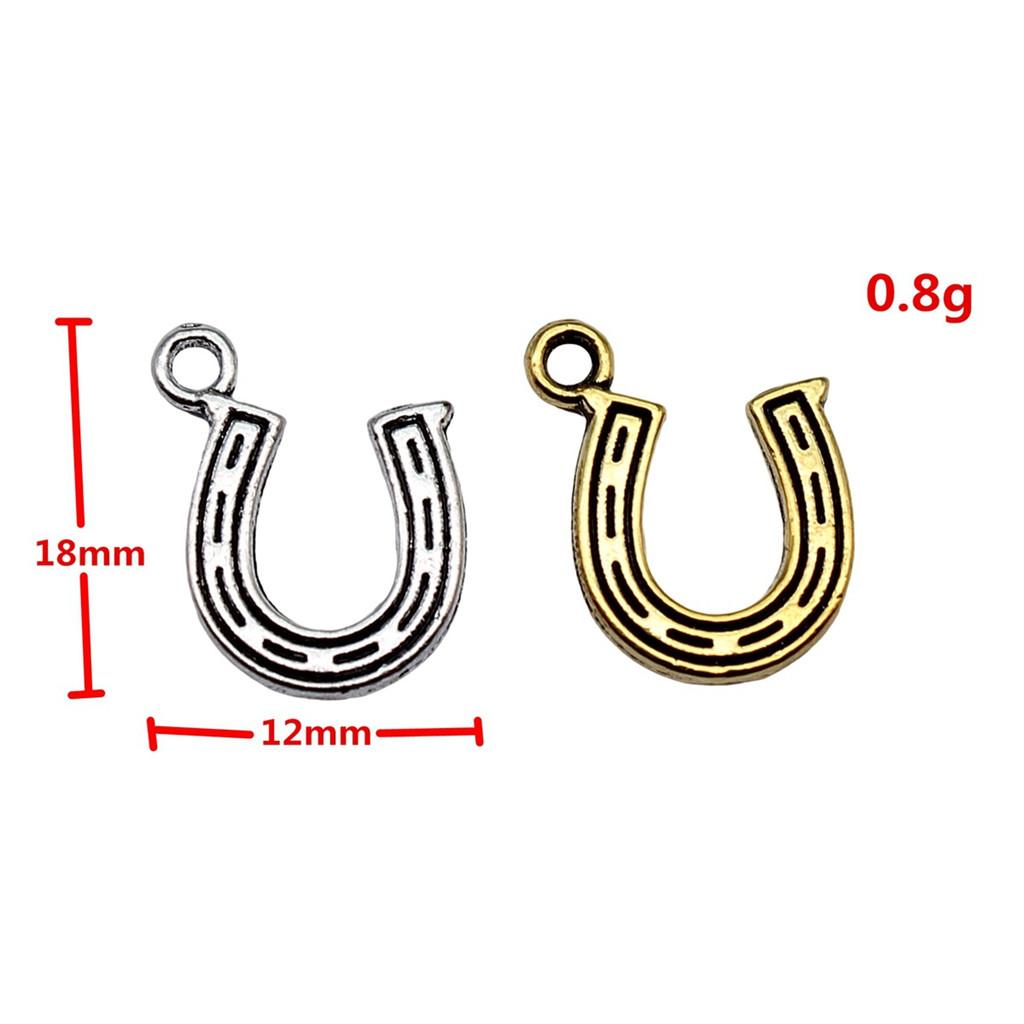 Vintage Horseshoe Charms Alloy Metal Pendants For DIY Jewelry Lucky Themed Accessories