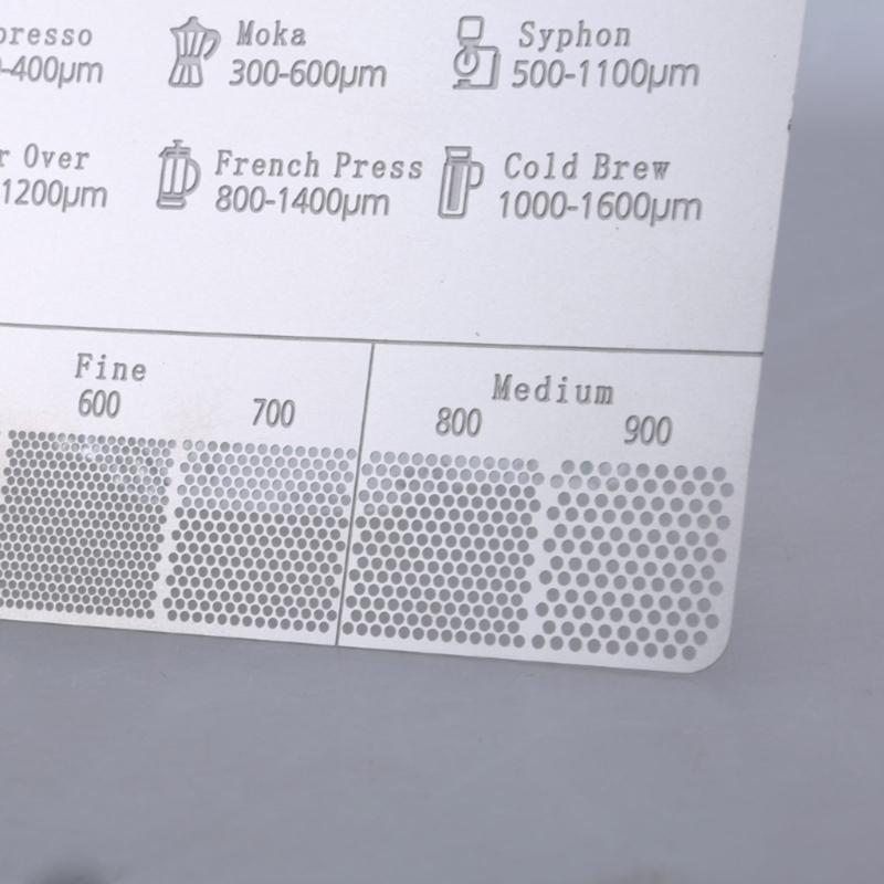 Grinds Reference Card Coffee Grinds Size Ruler Metal Grinds Size Reference Card Essential Tool Gift for Coffee Enthusias