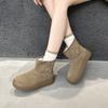 Women's Snow Boots Winter Fleece-lined Warmth Women Boots Large Size Round Toe Comfortable Female Short Boots