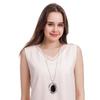 Popular Geometric Resin Pendant Long Women'S Metal Necklace Sweater Chain