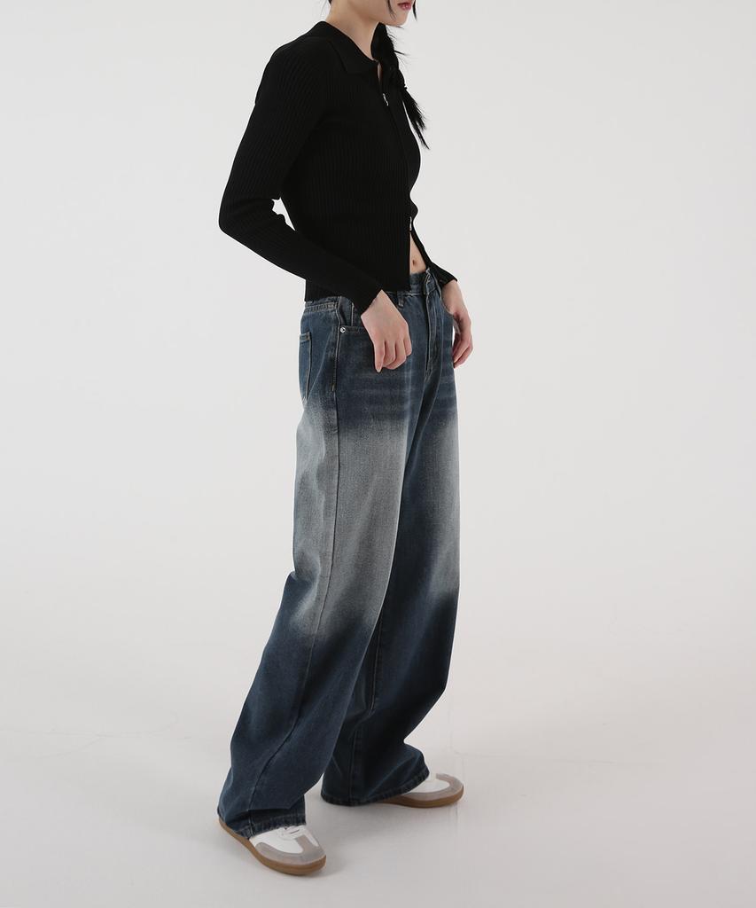 UMM Women'S Mid-Long Hidden Wide Denim Pants 4 Colors (Type B)