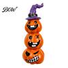 Decorative Pumpkin Statues Halloween Statue, Resin Spooky Face Figurine for Cute Witch Hat Indoor Tabletop, Tiered Tray, Party, Home Decor Festive
