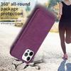 For iPhone 15 PU Leather+TPU Phone Case Matte Shockproof Cell Phone Cover with Card Slot