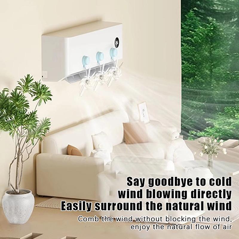 1/3PCS  X Fan Suction Cup Air Conditioning Ventilator Windmill Shaped Wall Mounted Conditioning Guide Fan Anti Direct Blowing