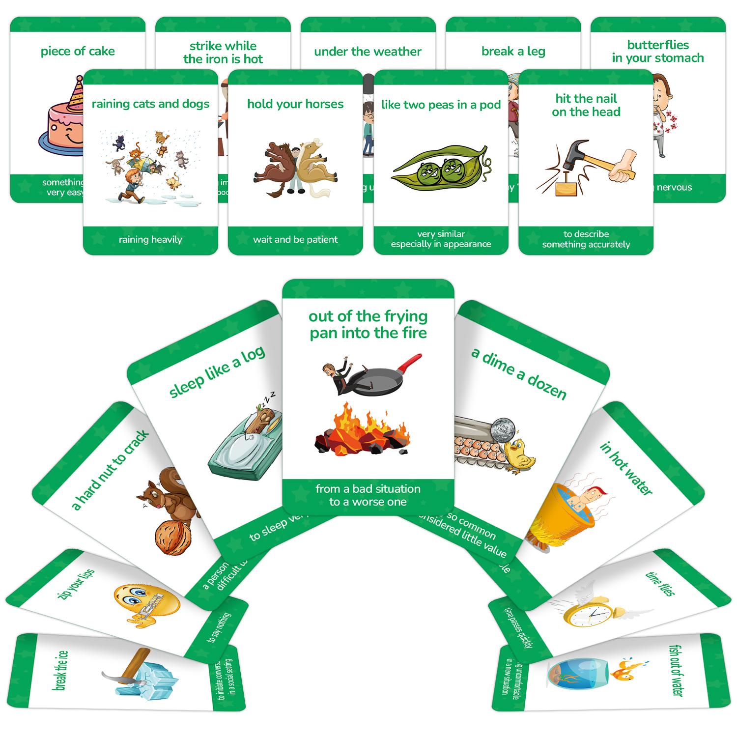 

15pcs English Proverb Flashcards, Proverb Flashcards Education Learning Tools, Suitable for Home and School Use