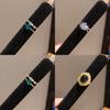 Geometric Zircon Flower Oval Fashion Open Ring For Women