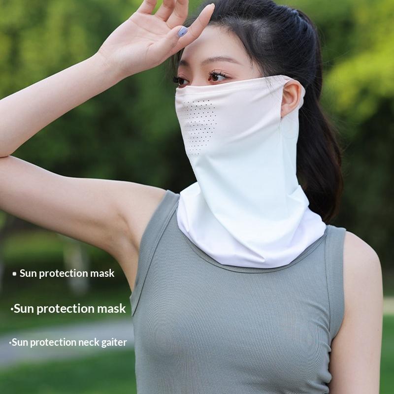 Gradient Colors Breathable Soft Ice Silk Uv Sun Protection Face Mask Summer Outdoor Cycling Hiking Unisex Face Scarf