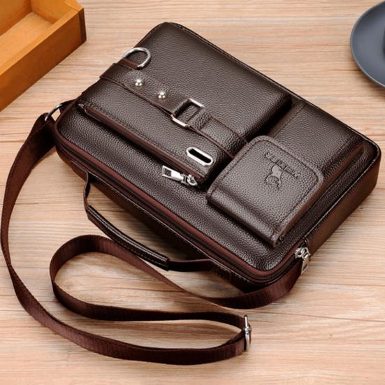 Shoulder Bag Adjustable Strap Waterproof Solid Color Lightweight Large Capacity Crossbody Bag for Business