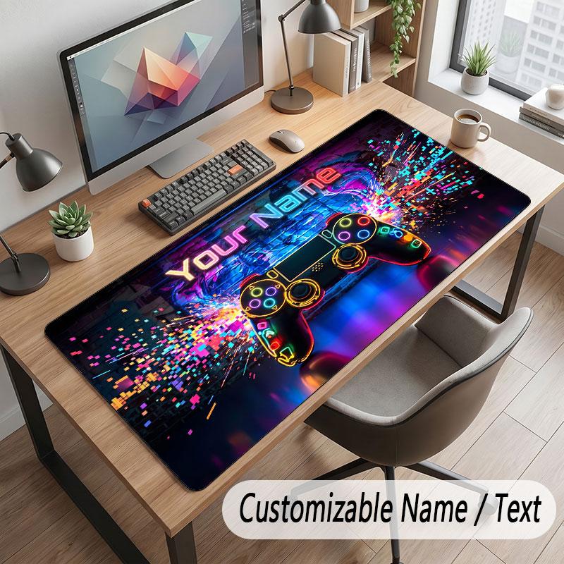 Spielcontroller-Thema Benutzerdefiniertes Mauspads Personalisierter Druck Name Text Schreibtischunterlage Für Home Office Tischdekoration