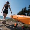 Kayak Cart, 113.4 Kg Load Capacity, Canoe Cart Dolly with 19.1 Cm Solid Rubber Tires & Kickstand, Assembles & Disassembles Within Seconds, Paddle