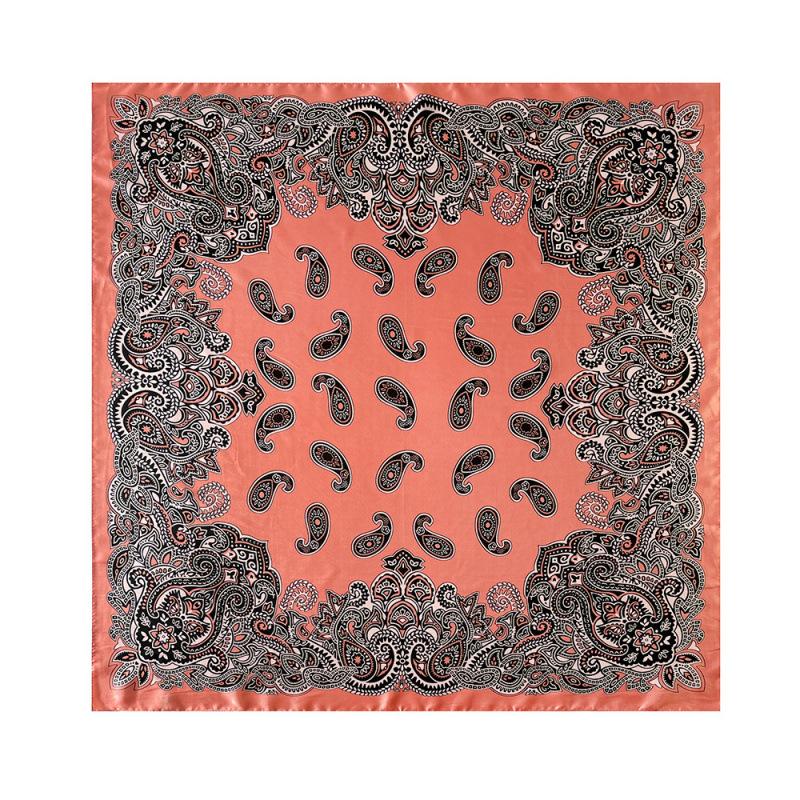 Cashew Flower Silk Scarf, 90cm Headscarf, Classic Printed Silk Scarf, Women’s Satin Square Scarf, Shawl