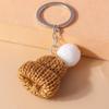 Cute Hand Knitted Christmas Hat Keychain Crochet Key Ring Pendants for Women Girls Handbag Decor DIY Jewelry Gift