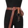 Medieval Leather Waistband Belt with Cord and Pouch