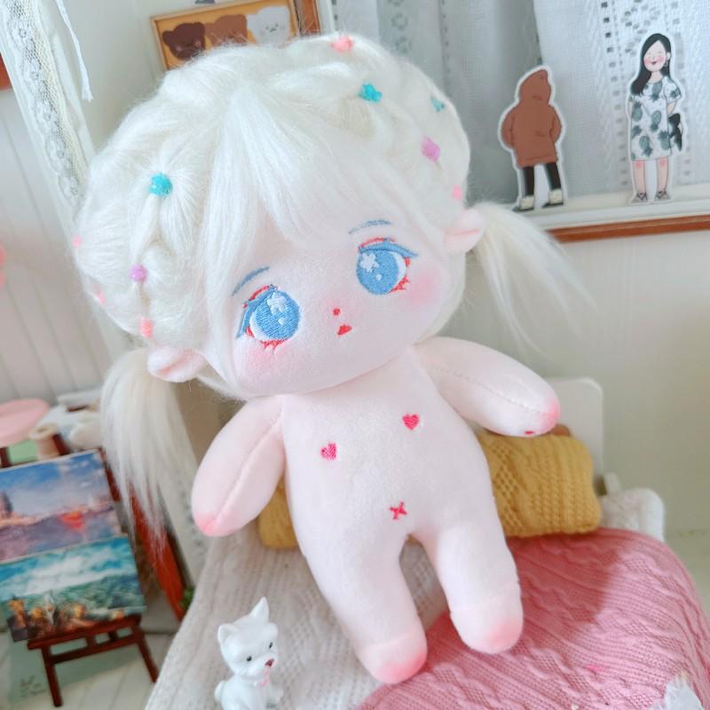 20cm Kawaii Plush Cotton Doll Idol Stuffed Super Star Figure Dolls No Attribute Curly Hair Crying Doll Can Change Clothes Gift