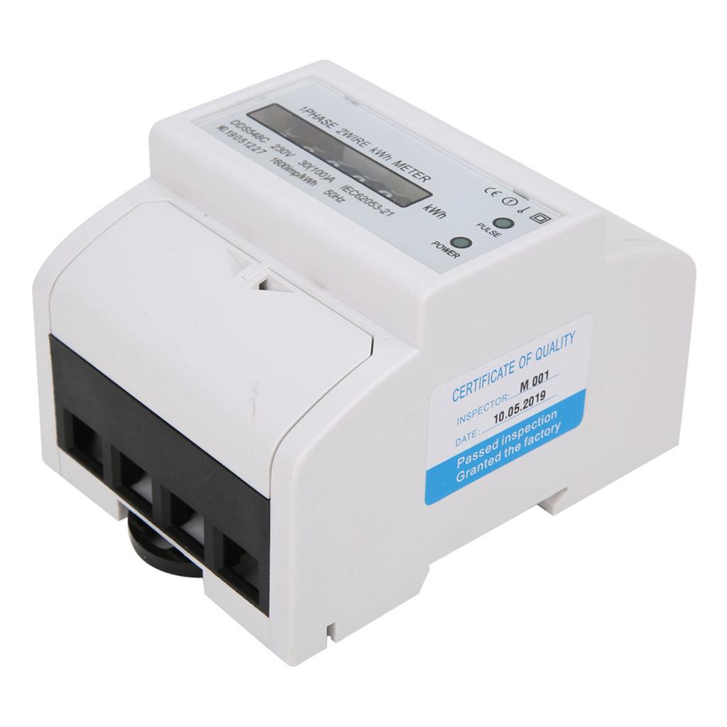 DDS548C Watt Hour Meter Single Phase 4P 230V Power Energy Meter 35mm Din Rail Mount