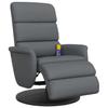 VidaXL Reclining Massage Armchair Footrest Grey Faux Leather 356727