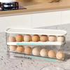 Egg Dispenser, Suitable for Refrigerator, Kitchen Storage Organizer, Countertop, Transparent Double Layer Egg Dispenser Holder