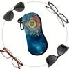 2D-Boho Floral Mandala Print Zipper Sunglasses Case, Protective Eyewear Storage Box, Lightweight Travel Glasses Holder for Women Girls Gift