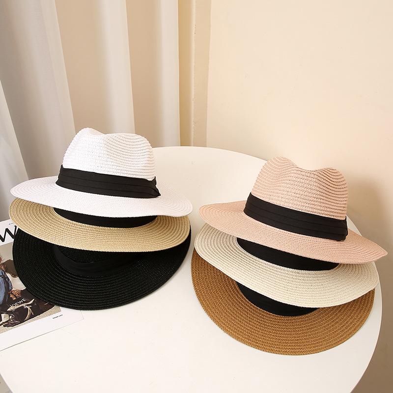 Wide Brim Panama Fedora Straw Hat - UPF Protection, Crochet Weaving, Mature Style - Ideal Summer Beach Sun Hat for Men and Women