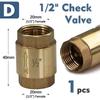 1/2" 3/4" 1" Brass Check Valve W/ Filter In-Line Spring Anti Backflow Adapter One-Way Water Flow Control Connect Repair Connect