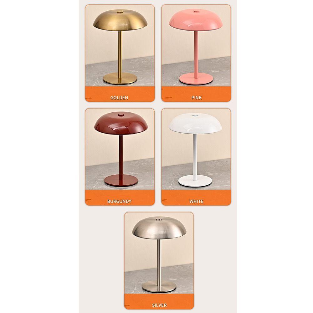 3-Color Lights Mushroom Table Lamp Stepless Dimmable Eye-Caring Light LED Desk Light Detachable Touch Control
