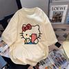 Cartoon Kitty Cat Cotton Shortsleeved Tshirt Unisexs and Womens Summer Printing Versatile Casual Loose Top Clothing 2026