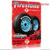 FIRESTONE Vintage Tire  Rubber Company Metal Logo Sign  Retro Red  Black Firestone Branding with Classic Tires Design