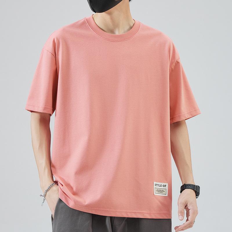 Men Patch Detail Oversized Short Sleeve T Shirt Casual Loose Fit Summer Top