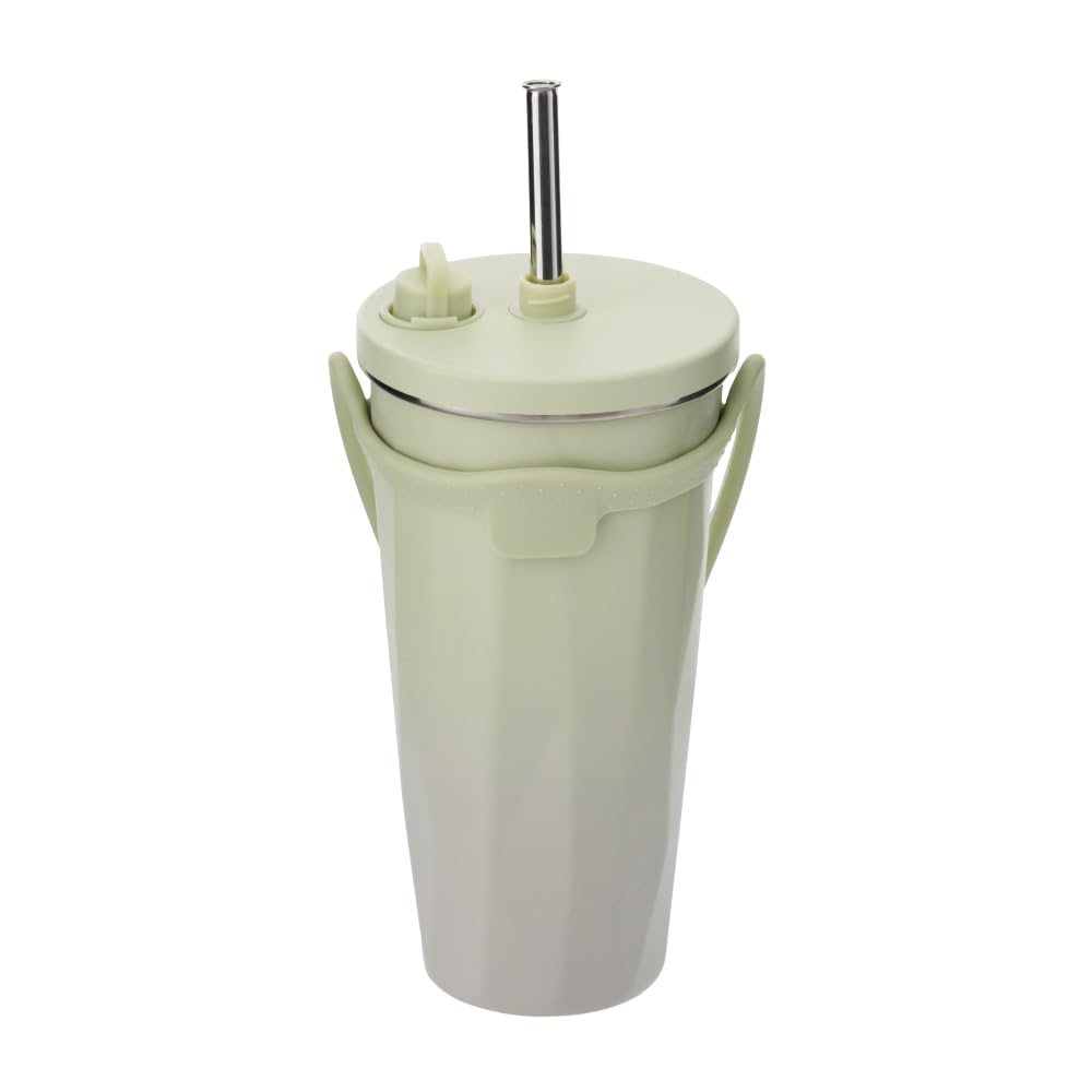 Takeda Corporation [Tumbler with Straw, Insulated, ColdHot] Gradient Green, 9.15 X 9.15 X 19.15 Cm, Straw Tumbler, 480ml, GCGR (STT-480GCGR)