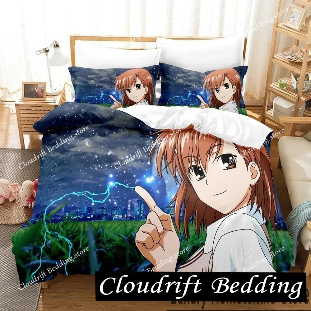 Misaka Mikoto A Certain Magical Index Railgun Bedding Set Boys Girls Twin Queen King Size Duvet Cover Pillowcase Bed boys Adult