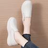 Slip-on Women Loafers PU Leather Waterproof Casual Shoes Non-slip Walking Shoes White Nurse Shoes
