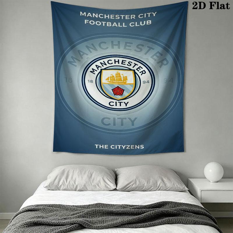 Elite MCFC SquadWall Hanging Printed Fabric Blanket Decorative Tapestries for Bedroom Living Room Home Decor