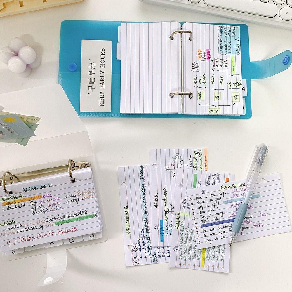 Double Hole Loose-leaf Notebook Horizontal Line Index Stickers Creative Journal Planner Students