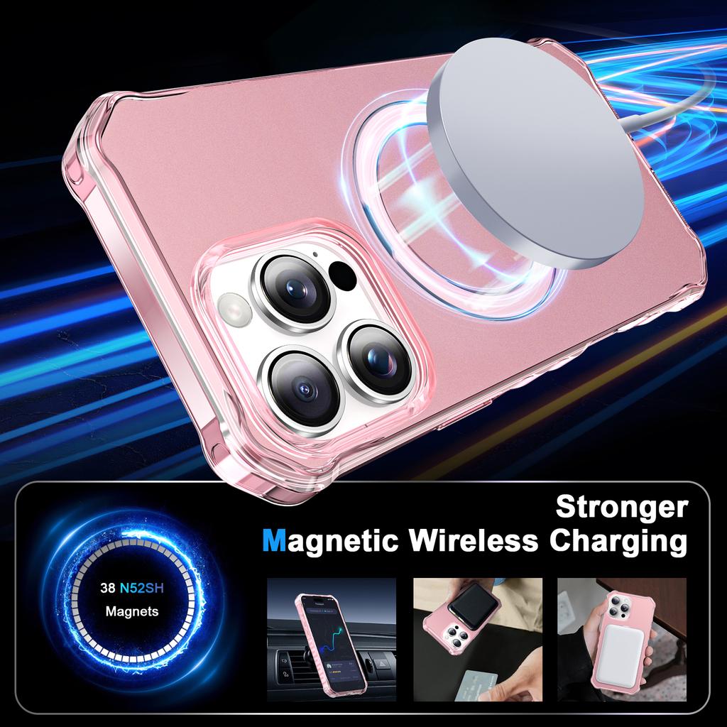 For iPhone 16 Pro Case Small Wavy Edge Compatible with MagSafe Anti-Drop PC+TPU Phone Cover