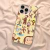 Curious G-George Monkey Phone Case For iPhone 17 Air 16 15 14 11 12 13 Pro Max Plus X XR XS Colored Silver Hard Cover