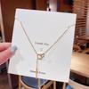 Korean 18K Gold Titanium Steel Women's Clavicle Necklace - Versatile, High-End, Non-Fading Temperament Choker.