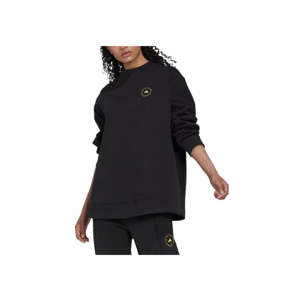 Adidas X Stella McCartney Spolupráce Logo Tištěná Žebrovaná Kulatý Výstřih Dlouhý Rukáv Dámská Mikina Černá HI6060