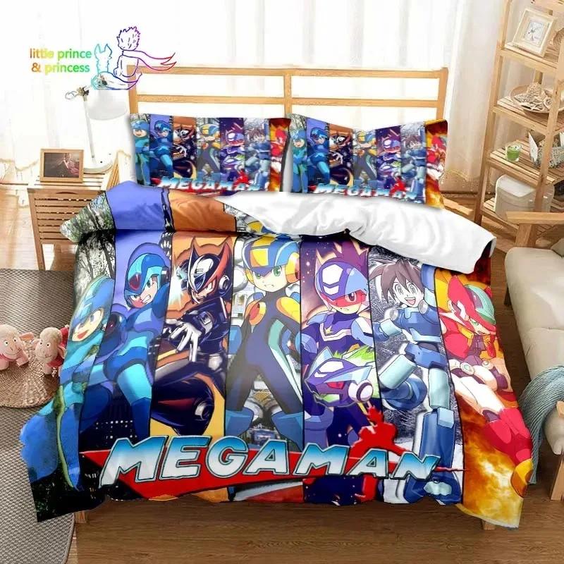 Game Gamer Megaman X Bedding Set Single Twin Full Queen King Size Bed Set Adult Kid Bedroom Bedding Gift