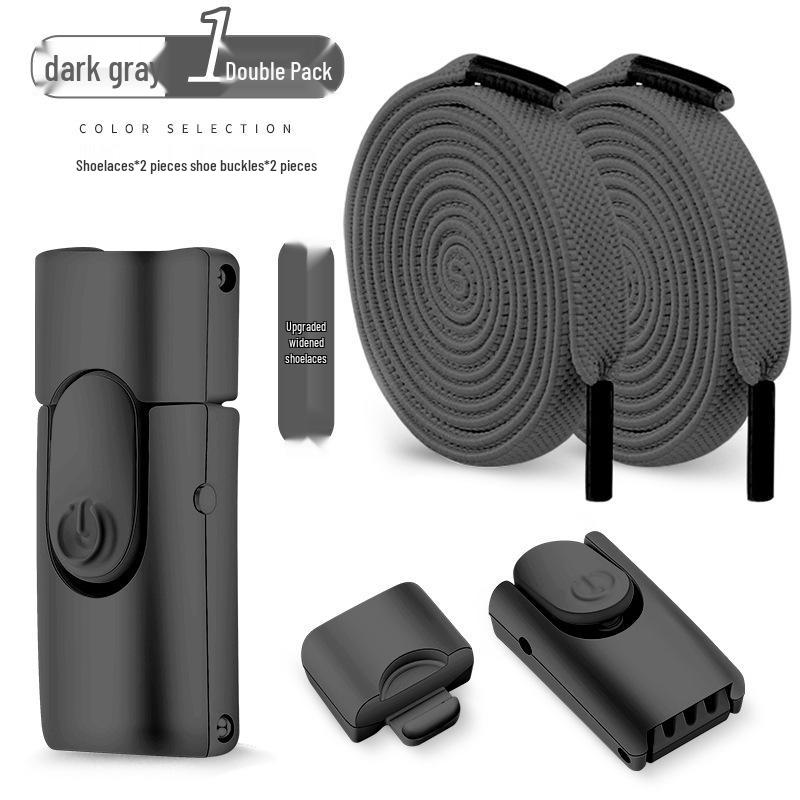 No-Tie Elastic Flat Shoelaces with Metal Buckle for Men & Women