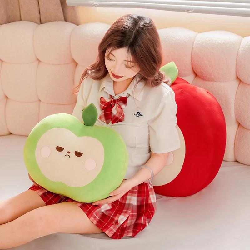Squishy Red or Green Plush Toy Pillow Stuffed Soft Fruit Doll Cute Huggable Pillow Kids Christmas Birthday Gift