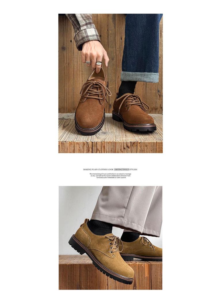 Kangsen Men's Cow Suede Low-Top Martin Boots - 2025 Autumn Casual Trend