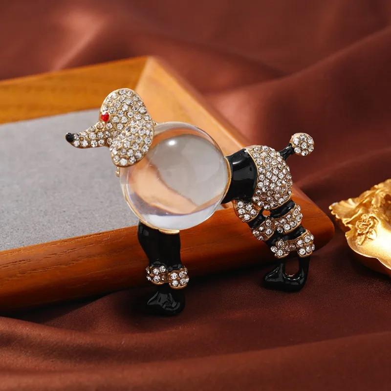 

Vintage Creative Jelly Resin Stone Dog Brooch Pin Retro Cute Animal Badges