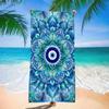 Blaues Böses Auge Mandala Strandtuch - Super Saugfähig Schnell Trocknend Mikrofaser, Spirituelles Boho Muster Decke für Picknick & Outdoor