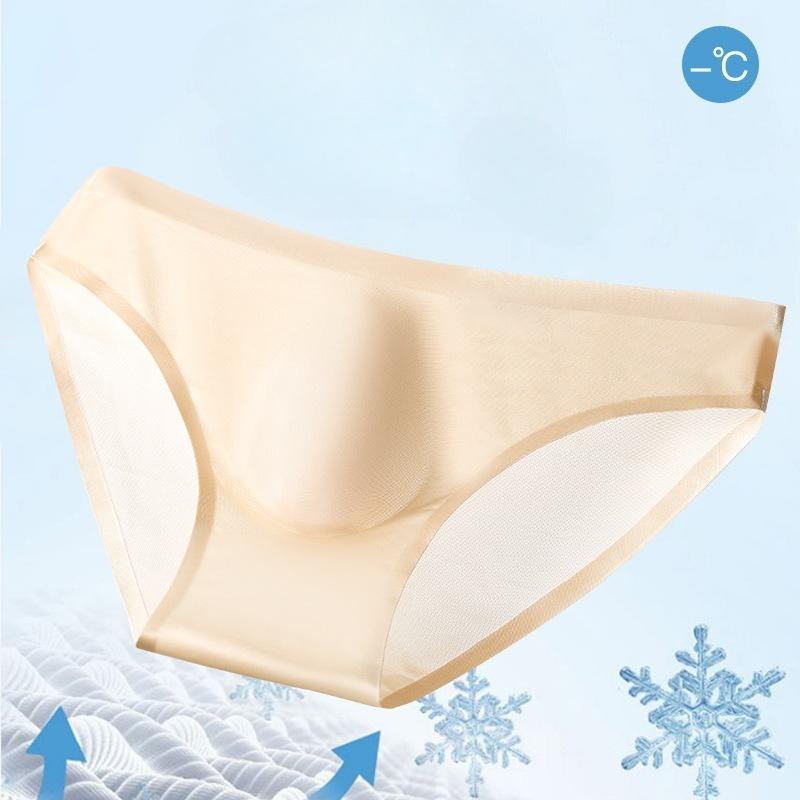 Chiloți Fără Cusături Bărbați Sexy Mătase de Gheață Lenjerie Intimă Pantaloni Scurți Netede Pungă 3D Moale Chiloți Ultra Subțiri Bărbați Transparent Lingerie