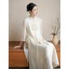 Women's Spring and Summer Embroidered Gentle Cheongsam Retro Dress with High Slit